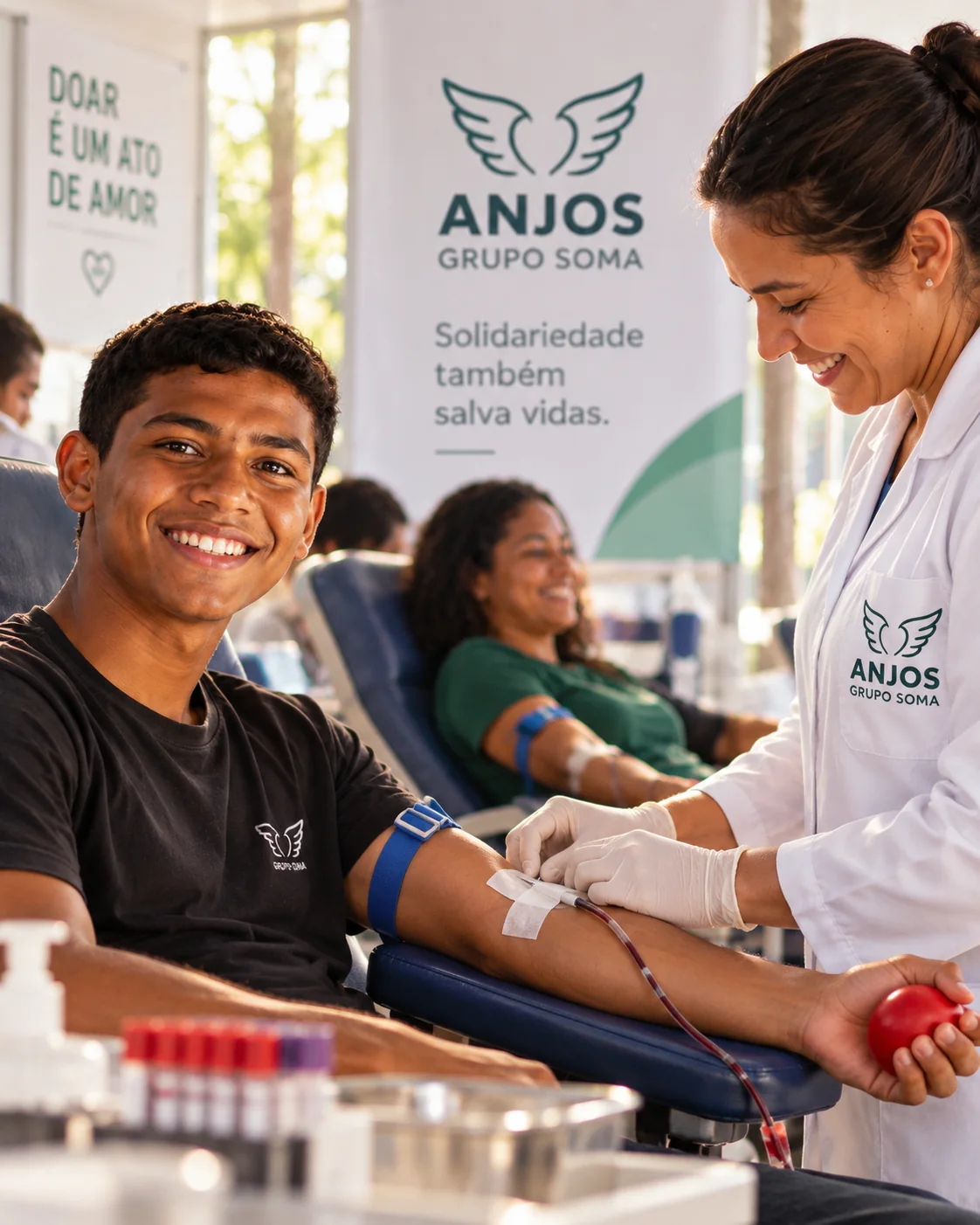 Imagem institucional representando uma ação de doação de sangue